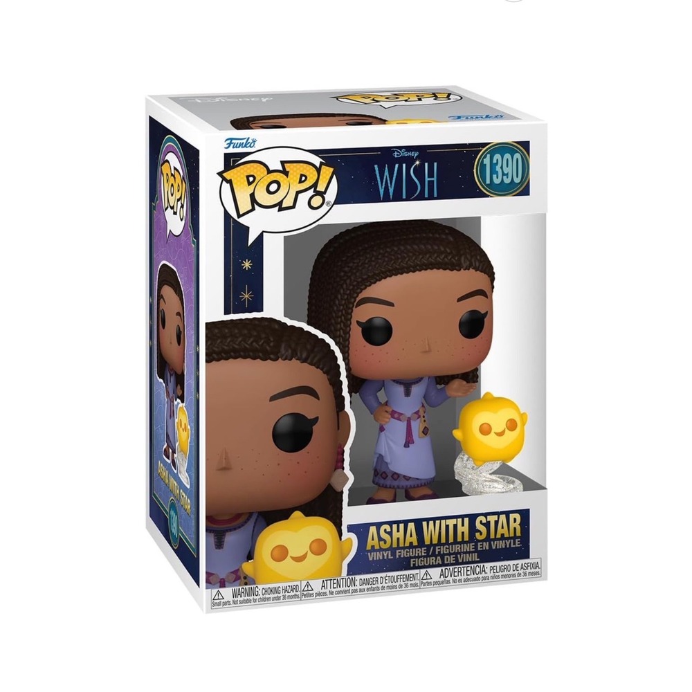 Rare Funko Pop!‎ Disney Wish Asha with Star Vinyl Figure #1390 Collectible Buddy